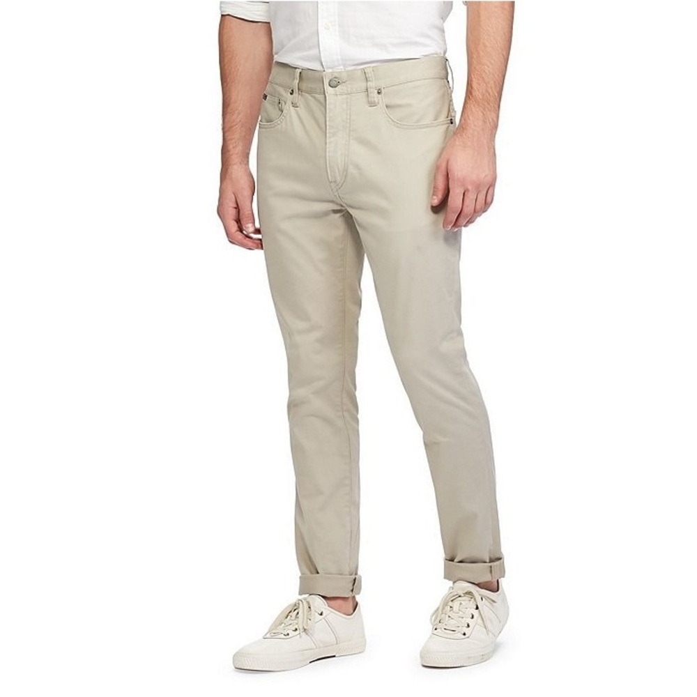 Polo Ralph Lauren Surplus Khaki Varick Slim Fit Sateen Stretch Pants 36W NWT - Picture 3 of 9